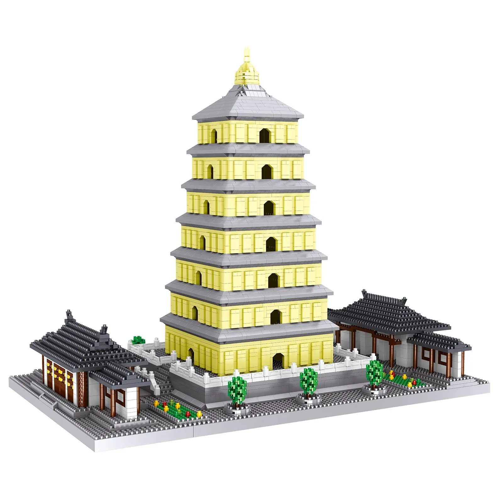 Chinese Famous Architecture The Great Wild Goose Pagoda 3D Toys Model Small Particle Assembled Building Blocks