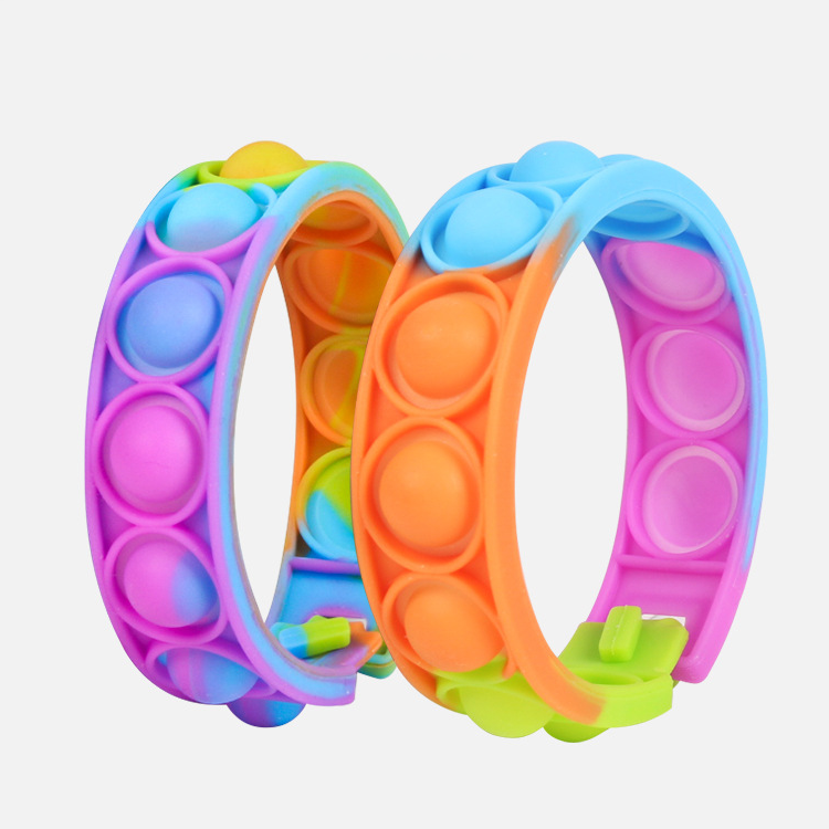 Пуш-Поп фиксационный браслет фиджет сенсорная Игрушка снятие стресса пузырьковый браслет для детей и взрослых
