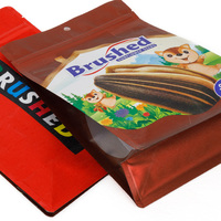 Sacs d'emballage refermables à fond plat à huit côtés, personnalisés avec impression couleur, pour biscuits, snacks, bonbons, aliments et noix