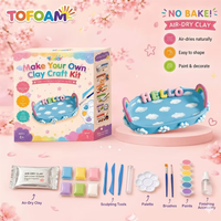 NOUVEAU Kit d'activités créatives pour enfants : Argile auto-durcissante sans four, plateau à bibelots magique en forme de nuage, ensemble de modelage avec outils et accessoires artistiques