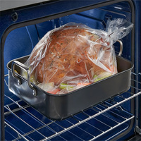 Sacs de cuisson personnalisés en PET pour four, sacs transparents en plastique pour dinde, prix des sacs de cuisson en plastique transparent