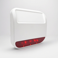 IP65 lampu kilat LED tahan air sirene strobo energi surya bertenaga baterai Alarm nirkabel luar ruangan Sensor gerak 800m plastik