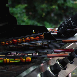 Cesta para Asar Hot Dogs, Cesta Antiadherente para Asar Kabobs, <span class=keywords><strong>Kit</strong></span> de Cestas para Asar Vegetales y Carne, Juego de 4 Accesorios para <span class=keywords><strong>Barbacoa</strong></span> - Product Image 5