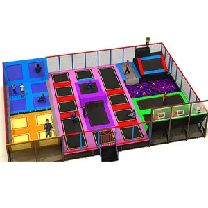 Chuyên nghiệp 8ft trong nhà nhảy tập thể dục Trampoline vuông trẻ em Trampoline với mạng lưới an toàn cho phòng tập thể dục & công viên giải trí chơi làm PP