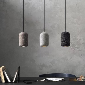 Lámpara Colgante LED Cilíndrica de Terrazo Moderno al por Mayor, Luces Colgantes de <span class=keywords><strong>Cemento</strong></span> <span class=keywords><strong>Gris</strong></span> Estilo Nórdico Industrial para Isla de Cocina - Product Image 5