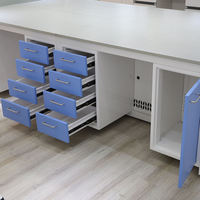 Meubles de laboratoire d'école de banc de travail de laboratoire tout en acier de haute qualité avec des armoires de rangement