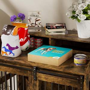 Đồ nội thất cho chó với cửa chuồng trượt và ngăn lưu trữ trang trí cũi gỗ tạo ra một ngôi nhà ấm cúng cho người bạn lông xù của bạn - Product Image 3