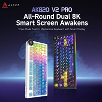 Nuevo Teclado Mecánico AJAZZ AK820 V2 PRO 75% con Pantalla Inteligente TFT, Batería de 10000 mAh, Frecuencia de Sondeo Dual de 8K, Teclado Inalámbrico para Juegos