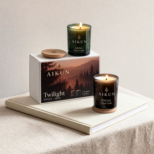 Aikun - Juego de 3 Velas Aromáticas de Cera de Coco en Vaso de Vidrio Ámbar con Cinta y Caja Rígida para Regalos de Primavera - Product Image 2