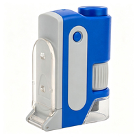Portable 60-120X LED UV Lighted Mini Educational Small New Design Pocket Microscope for Kids Travel Observation STEM Toy