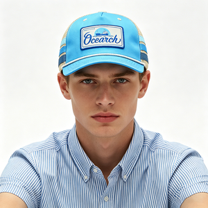 Casquette de camionneur Ocearch personnalisée, casquette de baseball respirante avec dos en maille et logo brodé, chapeau de protection solaire unisexe pour l'extérieur - Product Image 1