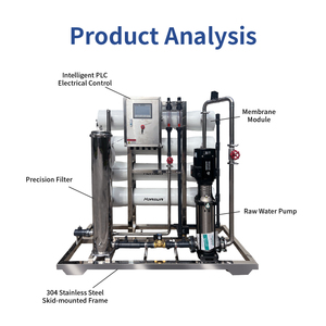 Machine d'osmose inverse industrielle à haute efficacité, purificateur d'eau avec PLC et moteur de pompe, système de contrôle automatique 4000L/h - Product Image 5