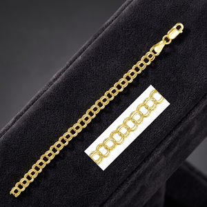 Bracciale a doppio anello in oro giallo massiccio 14k da 5,0 mm - Componenti e accessori per gioielli - Product Image 3