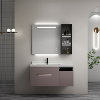 En gros prix Yingjie moderne salle de bains cabinet contreplaqué vanités ensemble armoire avec évier en céramique miroir de courtoisie