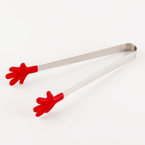 WEIMU Cute Heart Palm <strong>Mini</strong> Silicone <strong>Tongs</strong> Non-Slip Stainless Steel Food Clip Utensils Heat Resistant Ice Cube Tools - Product Image 6