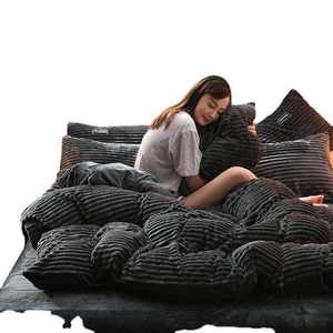 Tốt Nhất Bán <span class=keywords><strong>Flannel</strong></span> Bộ Đồ Giường Đặt Tấm Ga Giường Duvet Cover Tấm Phẳng Vỏ Gối Nữ Hoàng Vua Kích Thước Đặt Mua Sắm Trực Tuyến Số Lượng Lớn Các Mặt Hàng - Product Image 6