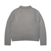 Sweat-shirt Polo Homme Snow Wash Minimaliste Contemporain Col Seagull Vente en Gros Logo Personnalisé OEM Coupe Oversize Boxy