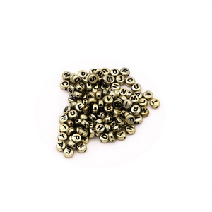 Perline con lettere Ilan oro 4x7mm per artigianato 17g - Product Image 1