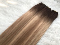 Extensiones de Cabello Humano Virgen Ruso SDD Genius Weft Ombre Highlight Blonde 14A, con Raíces Oscuras, Cutícula Alineada