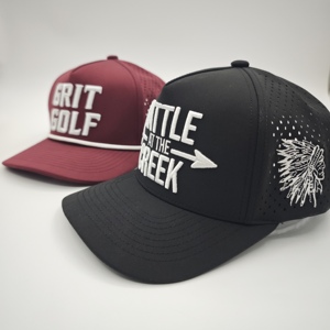 Performance Waterproof Sporty Leopard 3D Embroidery Laser Cut Hole Polyester 5 Panel Snapback Customizable Sports <b>Caps</b> - Product Image 6