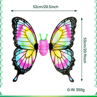 Ailes de papillon électriques avec bandes lumineuses alimentées par piles pour les fêtes à thème Cosplay Halloween