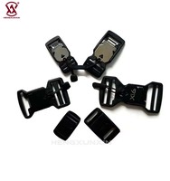 Accessoires OEM ODM ceinture web pom noir double clip de verrouillage réglable boucle en plastique à dégagement latéral rapide boucle de sac magnétique en plastique