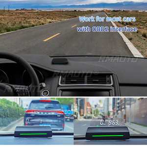 OBD2 HUD ไฟส่องสว่างรอบข้างแบบมีสีสัน ฟังก์ชั่นแจ้งเตือน เครื่องมือขับขี่ จอแสดงผลแบบพับได้ ฟังก์ชั่นแจ้งเตือน อุปกรณ์เสริมในรถยนต์ - Product Image 5