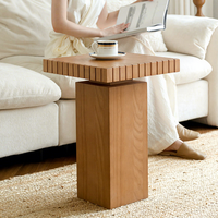 Table basse vintage en bois massif de style français, minimaliste, d'inspiration mid-century, mobile, pour salon, petite table carrée, usage domestique