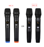 Console de mixage professionnelle 4 canaux avec microphones sans fil UHF, lecture intégrée et amplificateur de puissance pour fêtes à domicile, scène et sonorisation en direct