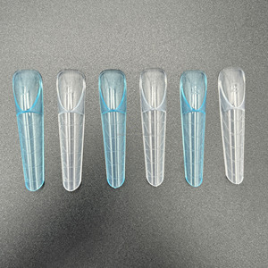 Nouvelles capsules d'extension d'ongles bleues longues en forme d'amande, capsules Popite Ongles à pose rapide, double forme pour ongles - Product Image 3