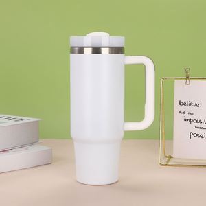 Double Wall Car <b>Travel</b> H2.0 <b>Handle</b> Tumbler 30oz <b>Mug</b> Lid Straw Anti-Slip ODM OEM Custom Brand - Product Image 5