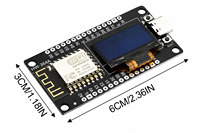WAVGAT NodeMCU ESP8266 Papan Pengembangan Linux dengan Layar OLED 0.96 Inci CH340G ESP-12F Modul WiFi Tipe-C USB 5V