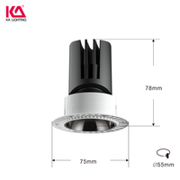 LISHAN UGR17 IP54 Downlight LED COB encastré anti-éblouissement en aluminium pour intérieur commercial 12W