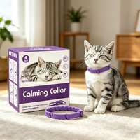 Collier apaisant pour chat, lot de 4, infusé aux huiles naturelles, soulage l'anxiété de voyage, la peur et le stress, convient à tous les chats, dure 60 jours, facile à porter