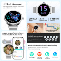 Reloj Inteligente LIGE BWY31 con GPS para Mujer, Responde y Realiza Llamadas, Reproductor de Música, Resistente al Agua, Monitor de Actividad Física, Reloj Inteligente para Exteriores, Android IOS