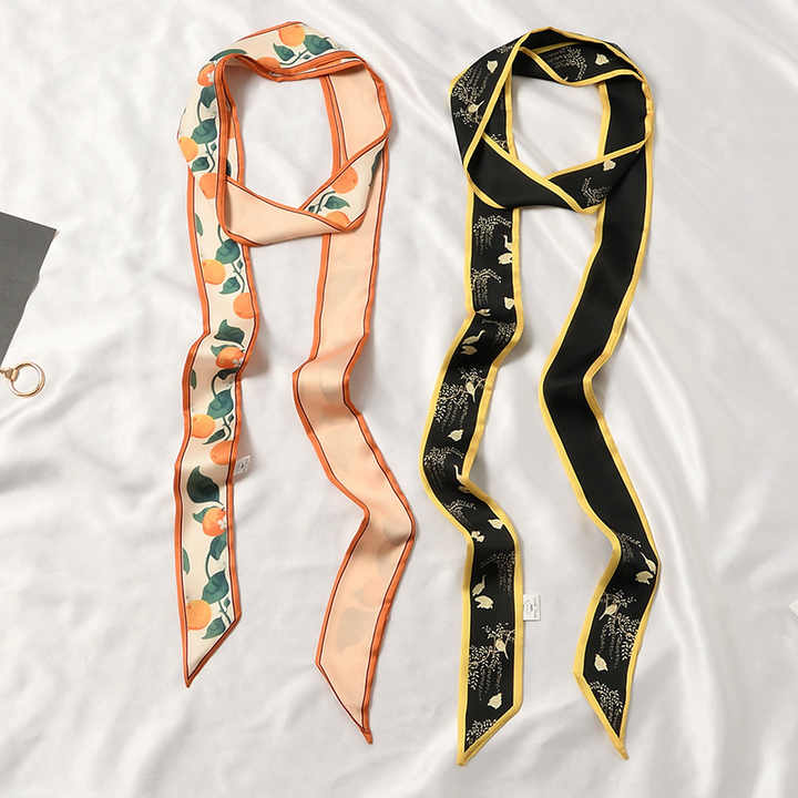 French Elegant Women's 2m Long Korean-Style Hair Belt All-Match Decorative Ribbon Tie Fashionable Summer Accessory Polyester