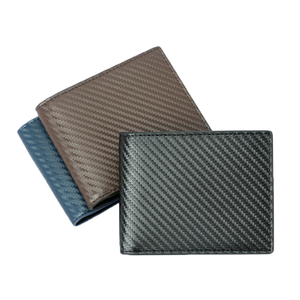 Portefeuille en cuir véritable pour hommes, porte-cartes de crédit, avec protection RFID, en fibre de carbone, tendance, vente en gros - Product Image 4