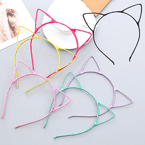 24 Pièces, 6 Couleurs, Bandeaux en Métal avec Oreilles de <span class=keywords><strong>Chat</strong></span>, Bandeaux en Tissu pour Filles, Vente en Gros pour Fêtes et Événements Promotionnels - Product Image 2