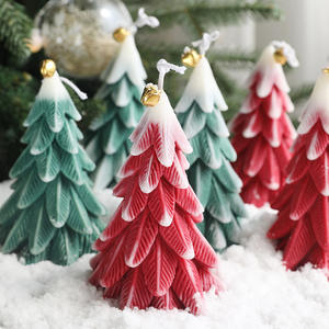 Bougie parfumée en cire de noix de coco en forme de sapin de Noël, parfum créatif, souvenir cadeau, décoration romantique de Noël et d'anniversaire, vente en gros - Product Image 3