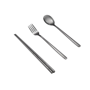 DF Nouveauté : Couteau, fourchette et cuillère à miroir avec manche conique créatif, plaqué or, en acier inoxydable 304, design minimaliste - Product Image 1