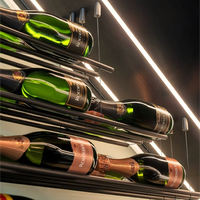 Cage d'escalier personnalisation de la cave à vin maison casiers à vin sous les escaliers avec grand rangement support en acier inoxydable armoire à vin en verre