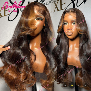 Pelucas Onduladas Rizadas Ombra HD Lace, Ondas Sueltas Tipo Water Body, Color Marrón 4P-27, Peluca de Moda Color Cobre, Pelucas con Frente de Encaje para Mujeres Negras - Product Image 2