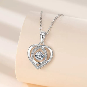 Collier à pendentif vibrant en Zircon cubique, changement de cœur, de cœur et de battements de cœur, brillant, cadeau romantique pour femmes, yattiktok - Product Image 4