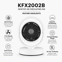Ventilateur de table oscillant intelligent en PP avec minuterie tactile unique, mode veille et protection anti-renversement – Idéal pour le bureau et le salon