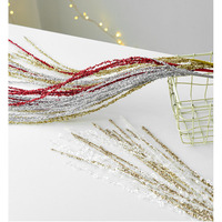 Décoration lumineuse de Noël en résine, motif épis de blé, avec paillettes et sequins, 90 cm, pour arrangements floraux et couronnes