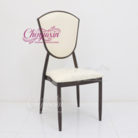 Chaises de luxe en aluminium pour événements, ensemble de mobilier de chambre d'hôtel chromé pas cher, chaises royales blanches pour banquets de mariage et événements