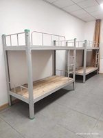 Lit superposé à double étage avec cadre en métal pour dortoir et appartement étudiant, design moderne et simple