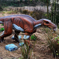 Dinosaure grandeur nature mobile d'entraînement de moteur de texture simulée réaliste pour le parc de paradis de dinosaure