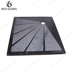 Plato de Ducha de Piedra Artificial de Diseño Moderno, Corte Personalizado, Resina Acrílica Impermeable, Marca OEM, Origen Malasia, para Baño y Hotel - Product Image 3