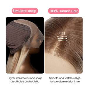 Pelucas Judías Rubias Kosher con Encaje HD de Fabricante Europeo de Cabello, Doble Trama y Puntas Llenas - Product Image 4